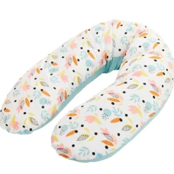 Coussin d'allaitement Flower avec housse rose 160 cm