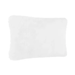 Coussin déco imitation fourrure - Blanc