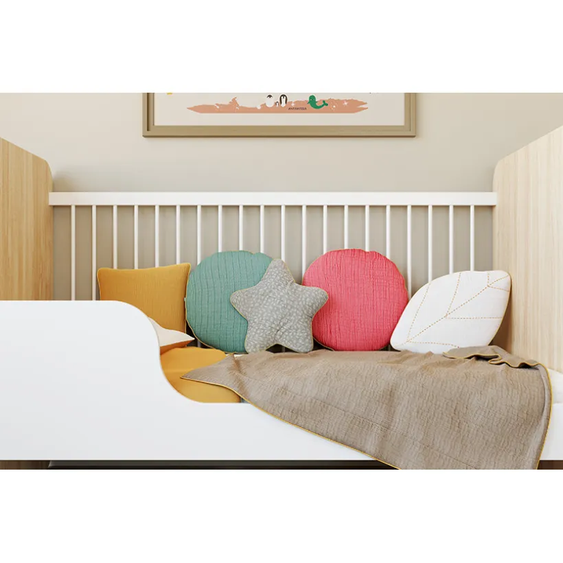 Coussin décoratif rond en tétra modulable en tour de lit ou de parc