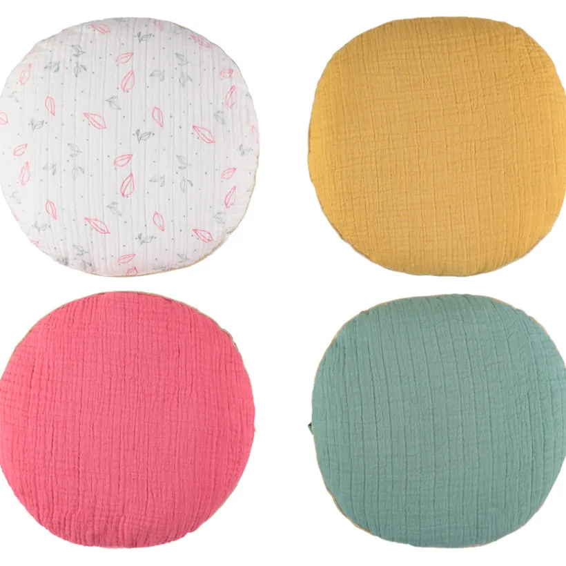 Coussin décoratif rond en tétra modulable en tour de lit ou de parc