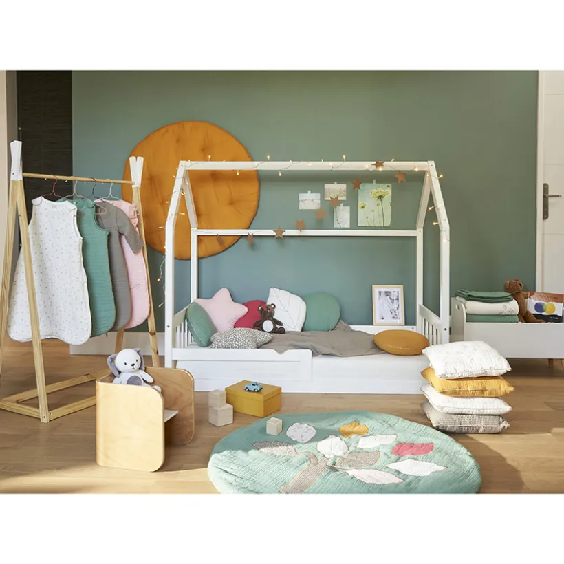 Coussin décoratif rond en tétra modulable en tour de lit ou de parc