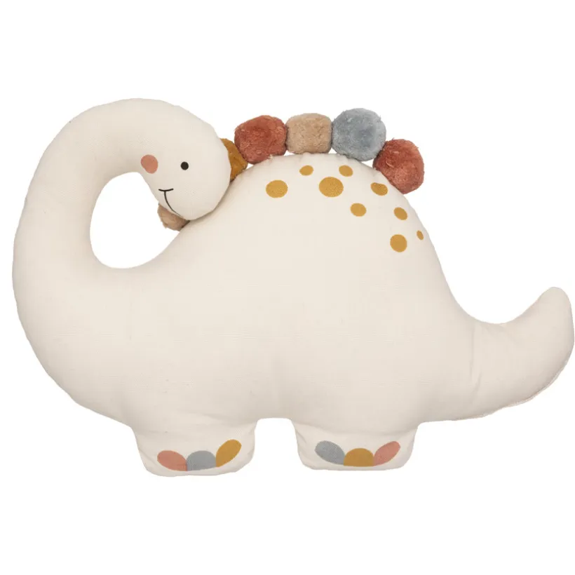 Coussin dinosaure avec pompons