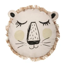Coussin lion avec franges