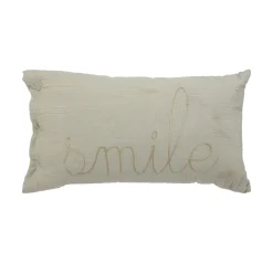 Coussin rectangulaire en gaze de coton Smile vert