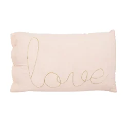 Coussin rectangulaire en gaze de coton Love rose