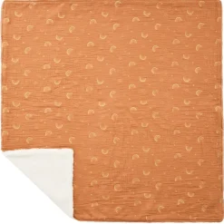 Couverture double face 100 x 100 cm Douce Hirondelle camel