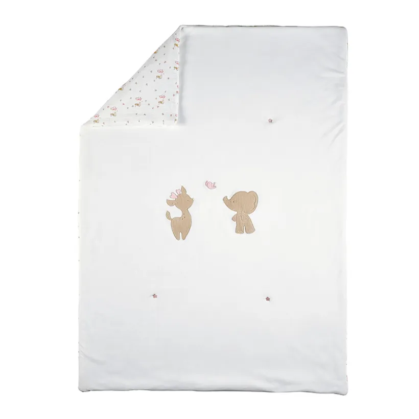 Couverture/edredon - Fanfan - Velours - Blanc - 100x135 cm