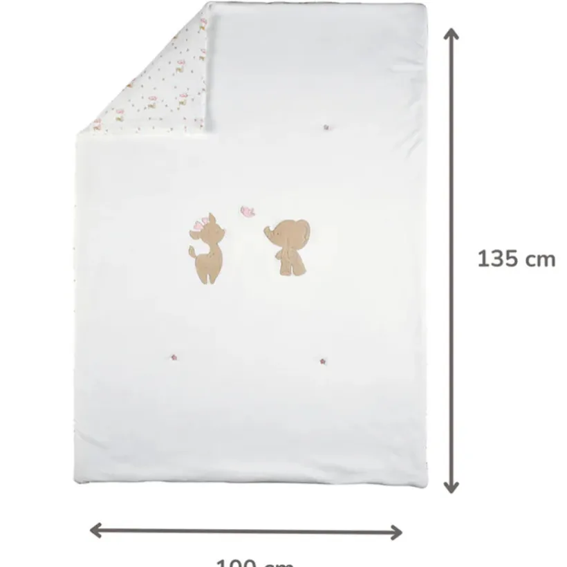 Couverture/edredon - Fanfan - Velours - Blanc - 100x135 cm