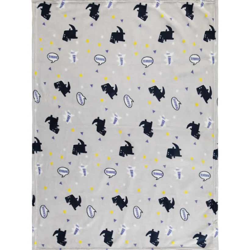 Couverture en sherpa imprimé dinosaures