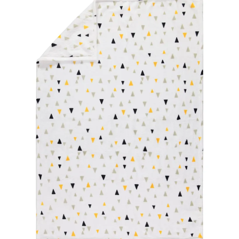 Couverture en sherpa imprimé triangles