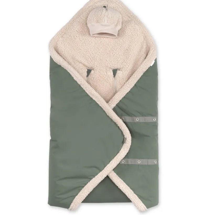 Couverture enveloppante Biside auto - Pady Rainy + Teddy - Green - 0-12 m