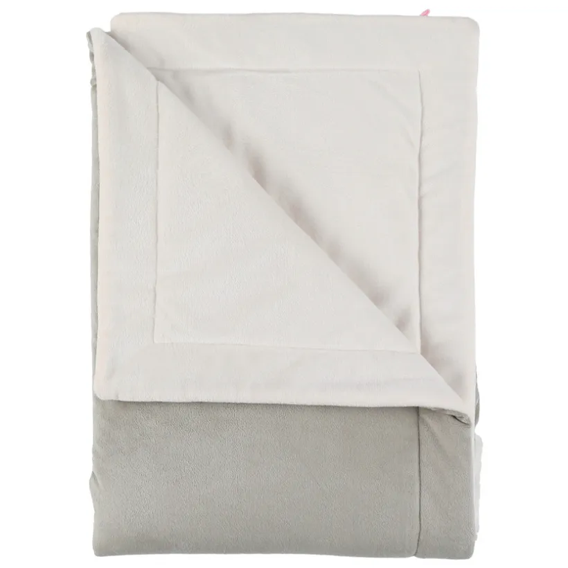 Couverture en veloudoux 100x140 cm Fluffy kaki/écru
