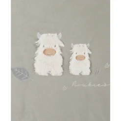 Couverture en veloudoux 100x140 cm Fluffy kaki/écru