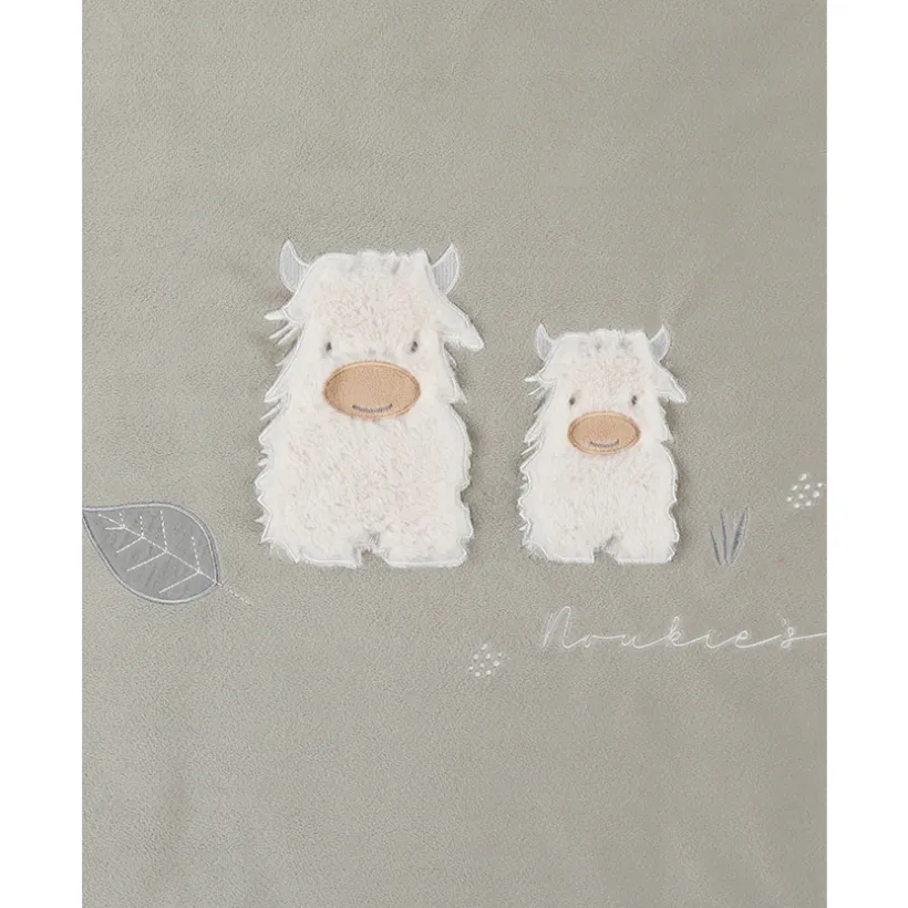 Couverture en veloudoux 100x140 cm Fluffy kaki/écru