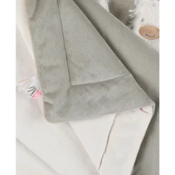 Couverture en veloudoux 100x140 cm Fluffy kaki/écru