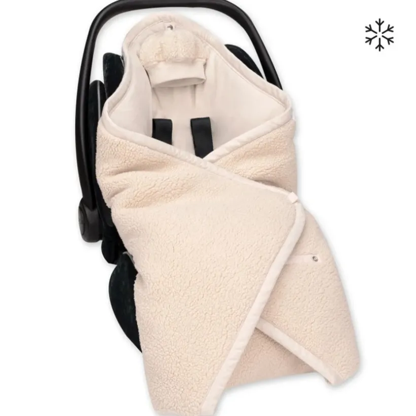 Couverture Nomade Biside auto 0+ Pady teddy + jersey - Ficelle - 0-12M