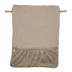 Couverture nomade en fausse fourrure angora beige