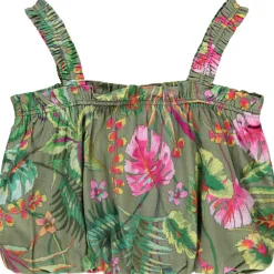 Crop top effet boule imprimé tropical pour fille