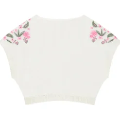 Crop top oversize élastiqué à manches courtes pour fille