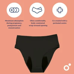 Culotte Flowly T2 Post-Partum et menstruelle L/XL/2XL Noir