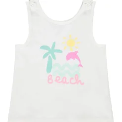Débardeur avec nouettes et glitter print pour bébé fille