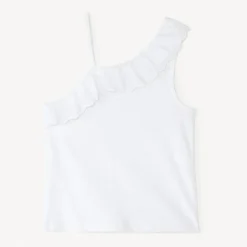 Débardeur à bretelles asymétriques et broderie anglaise pour fille