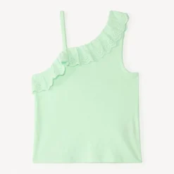 Débardeur à bretelles asymétriques et broderie anglaise pour fille