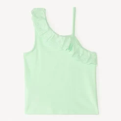 Débardeur à bretelles asymétriques et broderie anglaise pour fille