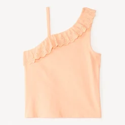 Débardeur à bretelles asymétriques et broderie anglaise pour fille