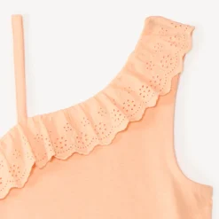 Débardeur à bretelles asymétriques et broderie anglaise pour fille