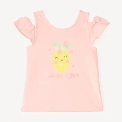 Débardeur à bretelles fantaisie print citron pour bébé fille