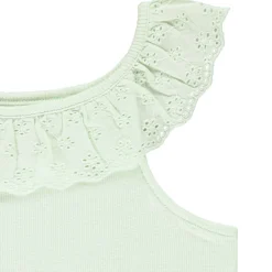 Débardeur à collerette volantée en broderie anglaise pour fille