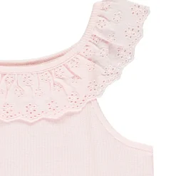 Débardeur à collerette volantée en broderie anglaise pour fille