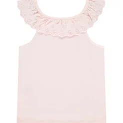 Débardeur à collerette volantée en broderie anglaise pour fille