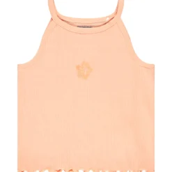 Débardeur court côtelé à broderie pour fille