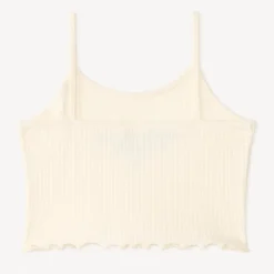 Débardeur court effet côtelé à broderie pour fille