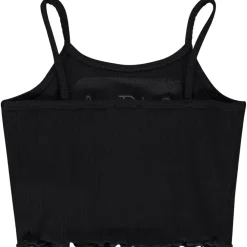 Débardeur court effet côtelé à broderie pour fille