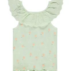 Débardeur en maille côte avec col broderie anglaise pour bébé fille