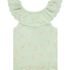 Débardeur en maille côte avec col broderie anglaise pour bébé fille