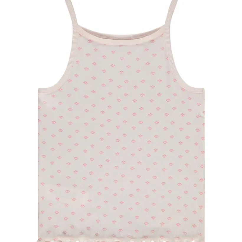 Débardeur en maille côte avec feston et imprimé fantaisie pour fille