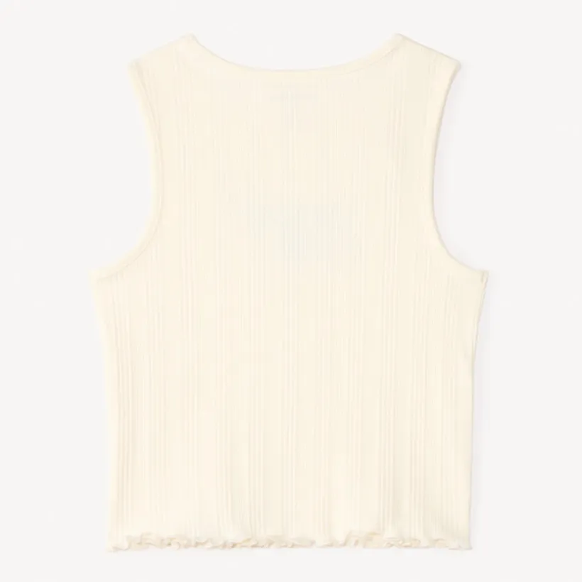 Débardeur en maille côtelée fantaisie broderie "Saint Tropez" pour fille