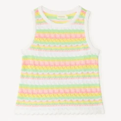 Débardeur en maille tricotée fantaisie pour fille