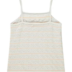 Débardeur en tricot et maille pointelle et col volanté pour fille