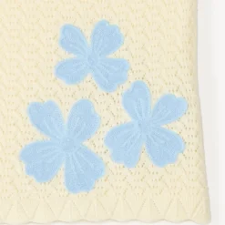 Débardeur en tricot fantaisie avec fleurs brodées pour fille