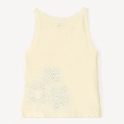 Débardeur en tricot fantaisie avec fleurs brodées pour fille