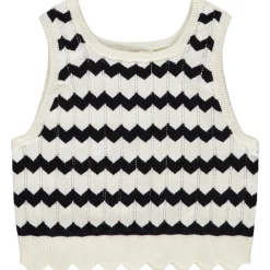 Débardeur en tricot fantaisie ajourée pour fille
