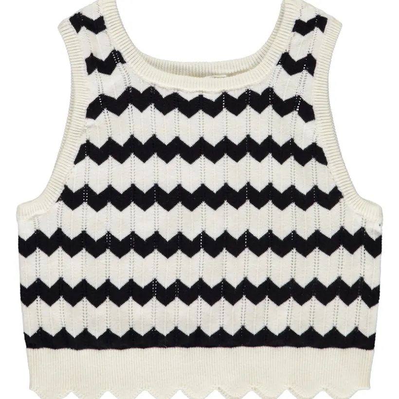 Débardeur en tricot fantaisie ajourée pour fille
