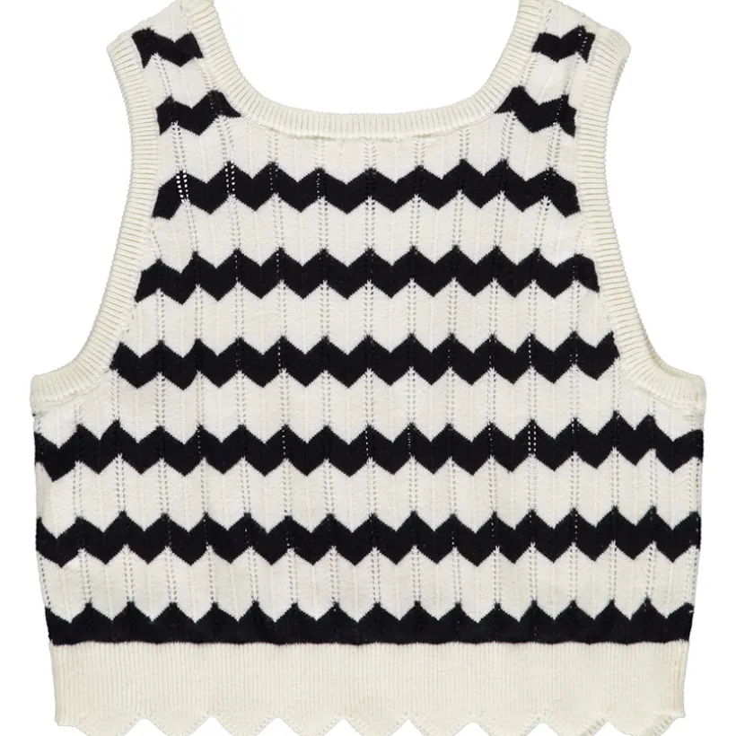Débardeur en tricot fantaisie ajourée pour fille