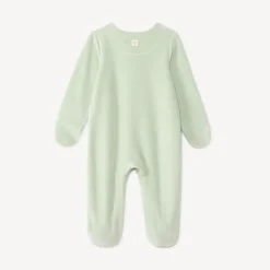 Dors-bien bébé en velours bébé broderie ourson