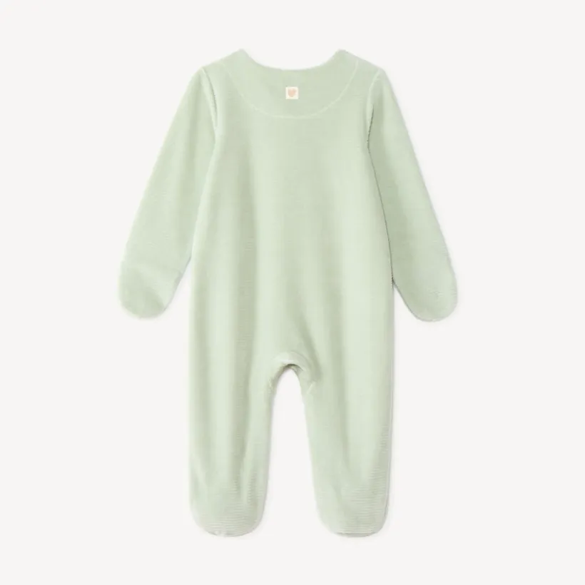 Dors-bien bébé en velours bébé broderie ourson